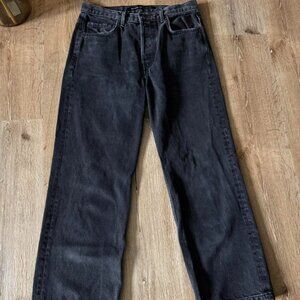 Girlfriend x Barneys Black Linda Wide Leg Jeans Size 29